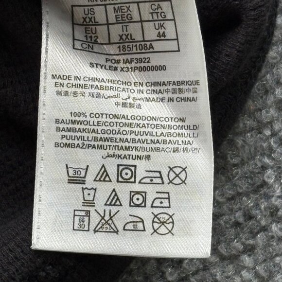 Guess Shirt‎ Mens XXL Black Long Sleeve V-Neck Waffle Knit Henley Runs Small - Picture 5 of 11